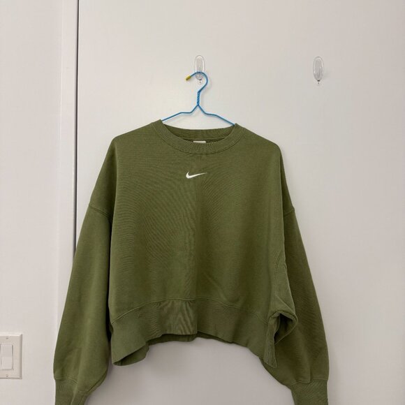 Nike Sportswear Phoenix Fleece Green Crewneck - Picture 2 of 3